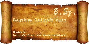 Beythum Szilvánusz névjegykártya